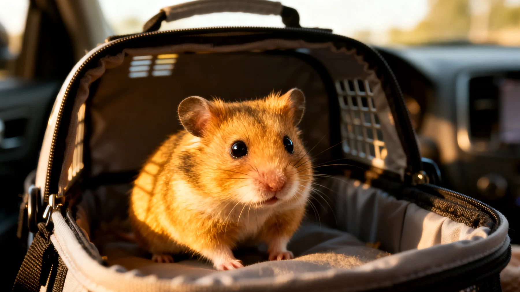 Hamster sind aufgrund ihres hohen Stresslevels, ihrer Empfindlichkeit gegenüber Temperaturschwankungen und ihrem ausgeprägten Territorialverhalten für Reisen völlig ungeeignet, was zu gesundheitlichen Problemen wie Dehydrierung, Herzversagen oder extremem Stress führen kann"